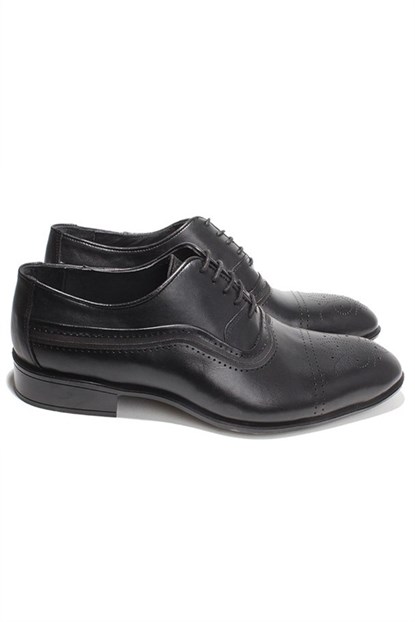 Paolo Massi Bağcıklı Siyah Klasik Ayakkabı