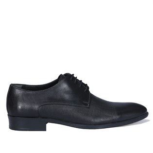 Bağcıklı Klasik Siyah Erkek Deri Ayakkabı
