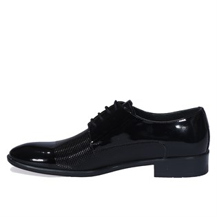 Bağcıklı Klasik Siyah Rugan Erkek Ayakkabı