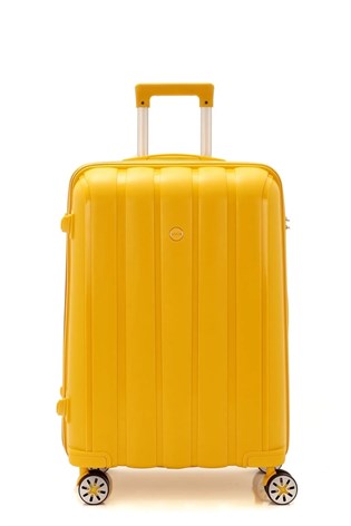 MÇS V305 Kırılmaz Polipropilen Sarı Kabin Boy Valiz
