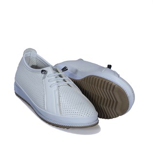 Moda Shoes Bağcıklı Beyaz  Ayakkabı