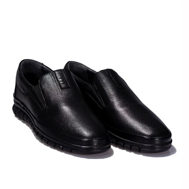 Salih Eryılmaz Siyah Bağcıksız Casual Deri Erkek Ayakkabı