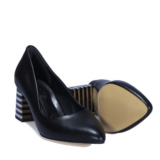 Siyah Kalın Topuk Kadın Ayakkabı